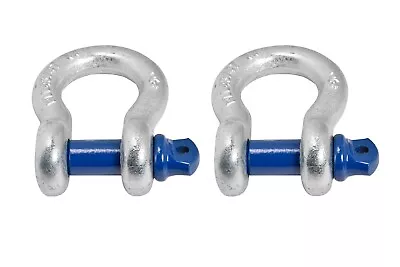 2x Galvanized 3/4  Bow Shackles D Rings Blue Screw 7/8  Pin Jeep CJ  4 3/4 Ton • $24.92