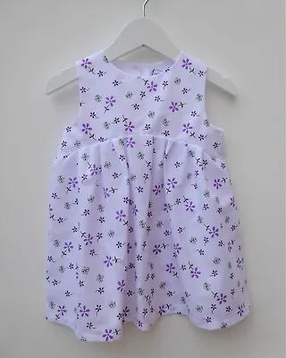Baby Girl Handmade Sun Dress 12 Months White Cotton Summer Quality Cool Child • £19.99