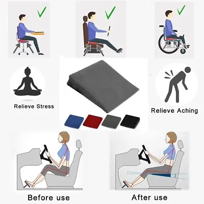 £12.99 • Buy 11 Degrees Seat Wedge High Density Foam Cushion Car Office Chair Back Support