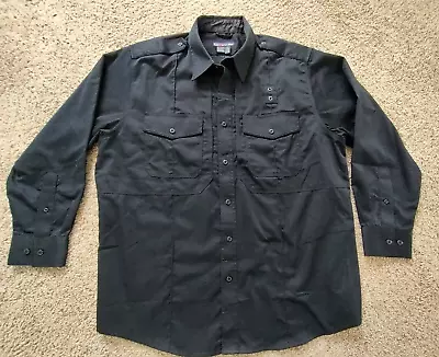 5.11 Tactical Series Men's XL Twill PDU Long Sleeve Button Up Black Shirt 72345 • $28