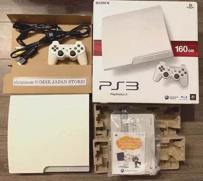PS3 CECH-3000A Classic White 160GB LW Used Tested Boxed SONY PlayStation 3 • $319.61