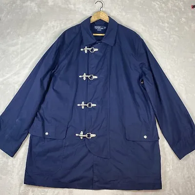 VTG Polo Ralph Lauren Men's Fireman Toggle Jacket/Coat Cotton Canvas Navy • XL • $212.14