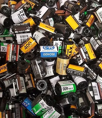 $29.99 • Buy Lot Of 100 Empty 35mm Film Canisters, Cassettes, Cartridges - Fuji Kodak Etc 