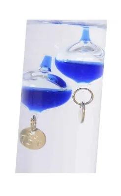 Galileo Thermometer Glass With Blue Floating Balls Office Table Home Decor Gifts • $15