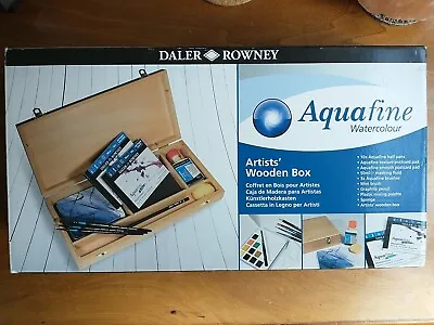 £23 • Buy Daler Rowney Aquafine Watercolour Wooden Box Set - Slightly Scuffed Corners