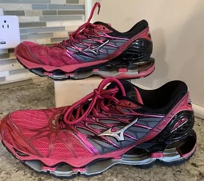 Mizuno Wave Prophecy 7 Running Shoes Pink/Red/silver/Black J1GD180003 Men’s 11.5 • $89.99