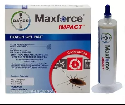 FOUR 30g TUBES - - Maxforce Impact Roach Bait - EXTERMINATOR GRADE!! • $40