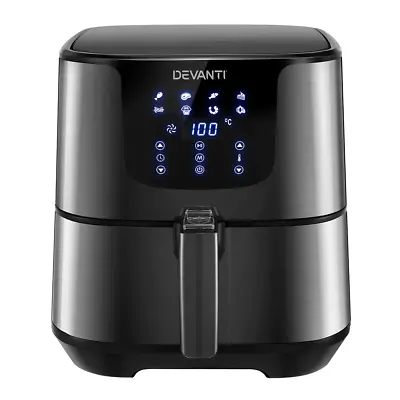 Devanti Air Fryer 7L LCD Fryers Black • $101.95