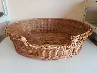 £22.99 • Buy Old Brown Pet Bed Wicker Travel Vet Pet Carrier Portable Box Crate Cat Dog Bunny