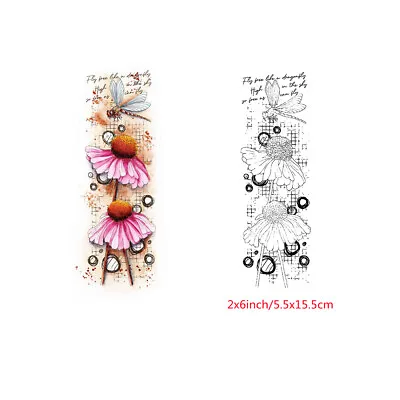 £2.63 • Buy Flower Butterfly Dragonfly Clear Stamp Diy Scrapbooking Paper Cards Crafts Decor