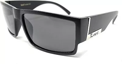 Locs Mens Flat Top Gangster Sunglasses Black Silver Frame 91026 (Matte Black) • $12.29