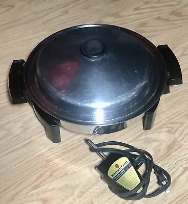 West Bend Kitchen Craft 11” Electric Fry Skillet 900 Watts Liquid Core Lid Plug • $32.50