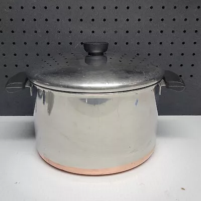 Revere Ware 6 Qt. Copper Clad Stainless Steel Stock Pot With Lid Clinton IL • $24.99