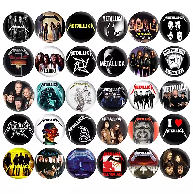 METALLICA Pinback Buttons 80s 90s Heavy Metal Hard Rock Band Music Pins 1  Size • $16.79