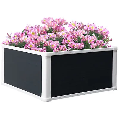 Outsunny Garden Raised Bed Planter Grow Containers Flower Pot PP 60 X 60cm • £30.99