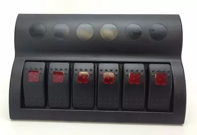 Pactarde Marine Boat Switch Panel 6 Gang With LED Indicator Rocker Auto Fuses • $43.99