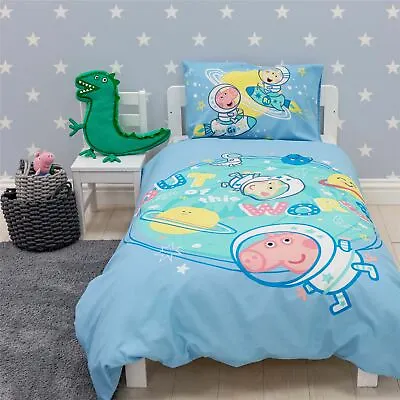 £19.95 • Buy Peppa Pig Junior Quilt Cover & Pillowcase Set George Stars Bedding