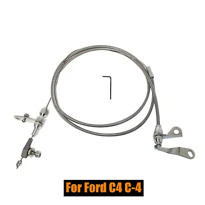 New Stainless Braided Kick Down Cable Transmission Trans Detent For Ford C4 C-4 • $24.99