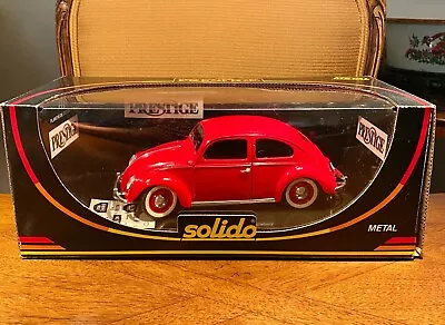 Vtg Solido Prestige Volkswagen Beetle Red Model Car 1/18 Scale • $70