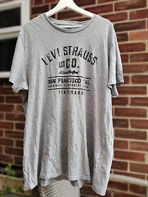 Levi's Mens Grey T-shirt Y2K Soft Fabric Summer Logo • £11.50