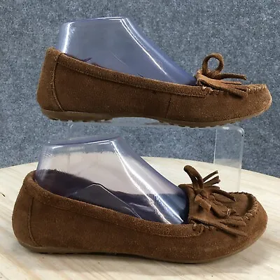 Minnetonka Shoes Womens 7 Kilty Softsole Slip On Moccasin Flats 6986 Brown Suede • $21.84