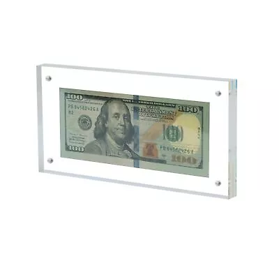 Dollar Bill Holder Acrylic Dollar Bill Frame Self Standing For Collectors Cur... • $20.62