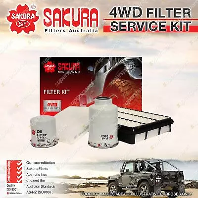 Sakura 4WD Filter Service Kit For Toyota Landcruiser Prado KDJ120R 1KD-FTV 4Cyl • $67.12