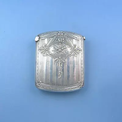 Victorian Silver Vesta Case / Louis XVI Design Match Safe Holder • $99