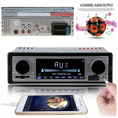 Car Stereo Dual Knob Built-in Bluetooth+microphone USB/SD/FM Radio Player&Remote • $38.60