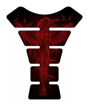Fire Angel Red Motorcycle 3D Gel Domed Tank Pad  Protector Decal • $27.95