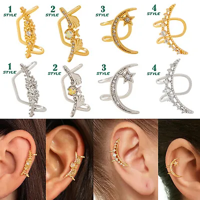 Diamante Earring Non Pierced Clip-on Cartilage Helix Wrap Ear Cuff Ear Studs • £3.99