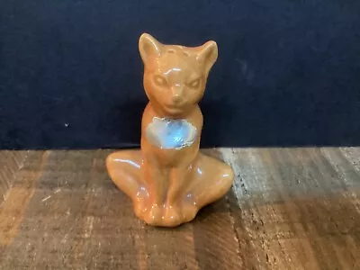 Rare Vintage Rosemeade Pottery Seated Mustard Kitty Cat Figure Pepper Shaker • $19