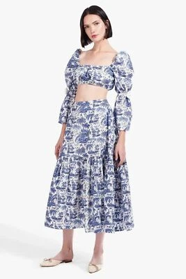 $149 • Buy NWT NIP Staud Magnolia Dressy Top In China Blue Toile L $195