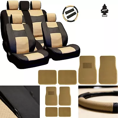 $54.66 • Buy For VW New PU Leather Car Truck SUV Auto Seat Cover Front Rear Mats Set 