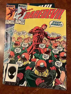 Lot Of 2 Marvel Daredevil #209 & 210 Copper Comic Books 1984 Mazzucchelli Art • $0.99