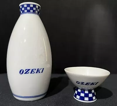 Vintage Japanese Ozeki Blue And White Sake Set • $20