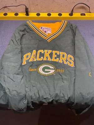 Champion Green Bay Packers Wind Breaker Jacket - Smoke Free - Clean - VINTAGE • $20