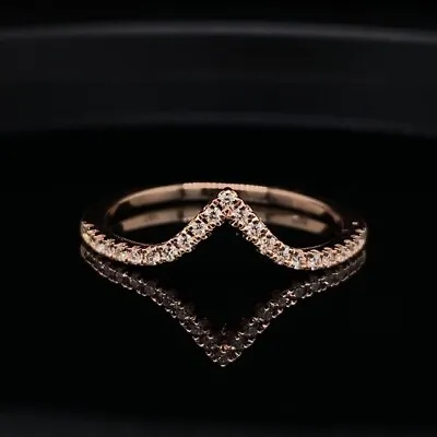 $295 • Buy 14k Rose Gold Diamond 0.15Ctw V Shape Ring Size 9/ New $895