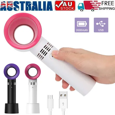 $10.85 • Buy Portable Bladeless Hand Held Cooler Fan USB No Leaf Handy Summer Fan AU STOCK