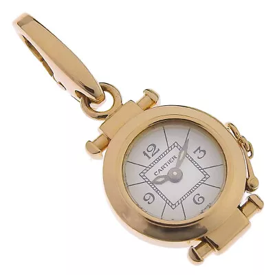 CARTIER Clock Style Charm Pasha De Cartier Pendant Top K18 Yellow Gold 4.4... • $1921