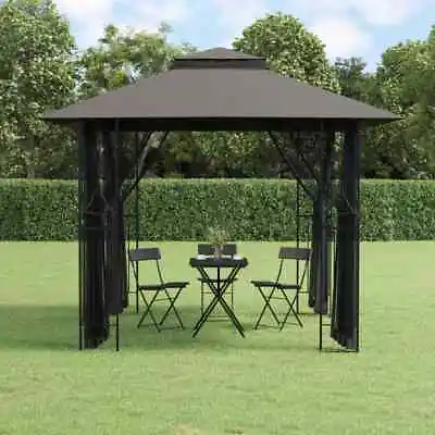 $369.99 • Buy Gazebo Garden Shed Pop-Up Marquee Tent With Sidewalls Anthracite Steel VidaXL