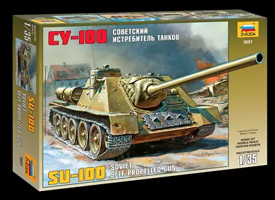 Zvezda 1/35 SU-100 Soviet 100m SPG ZV3531 • $41.99