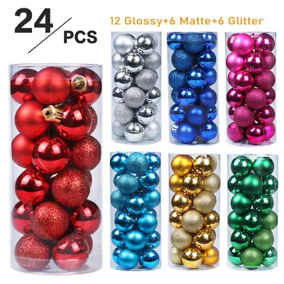 24Pcs Christmas Tree Baubles Xmas Balls Decorations Hanging Home Party Ornament • $9.99