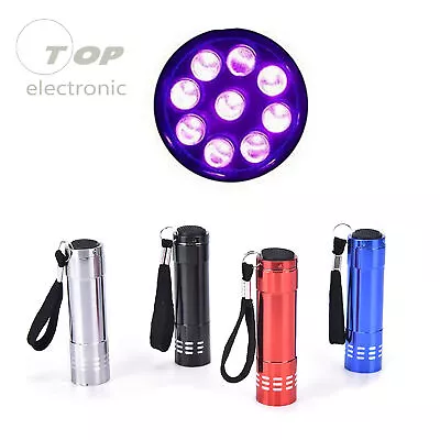 9 LED Flashlight Mini Ultra Violet Blacklight Torch Light Inspection Lamp • $1.78