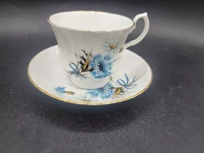 Vintage Bluebird Fine Bone China Canada TeaCup & Saucer Blue Flowers  • $9.60