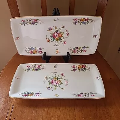 VINTAGE MINTON Bone China MARLOW Floral 11  Sandwich Tray LOT 2 England • $25.96