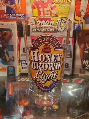 Vintage JW DUNDEE'S Honey Brown Light 16oz. Pint Drinking Glass MAN CAVE GIFT • $14