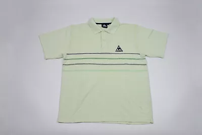 LE COQ SPORTIF Men's Polo Shirt Lime Green Size Large • £12.99