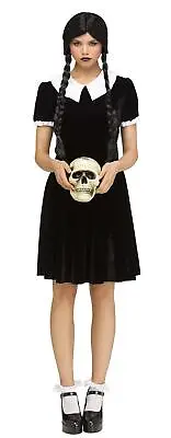 Gothic Girl Black Dress Wednesday Adams Adult Costume S/M 2-8 • $27.99