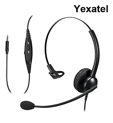 Yexatel Headset Wired 3.5mm With Microphones Zoom Video Conference Call Centre • £14.99